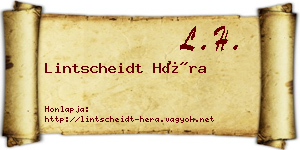 Lintscheidt Héra névjegykártya